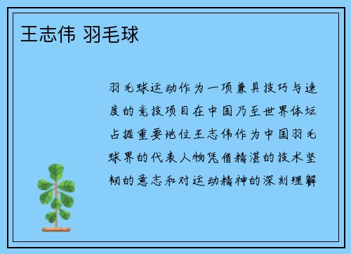 王志伟 羽毛球