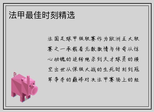 法甲最佳时刻精选